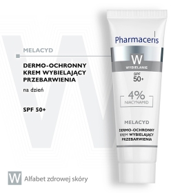 PHARMACERIS W MELACYD Dermo-ochronny krem wybielający przebarwienia, 4% NIACYNAMID na dzień SPF 50 30 ML